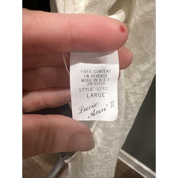 Lucie Ann II Ivory Robe Kimono Lace Trimmed Large Short Made In USA - Picture 8 of 9